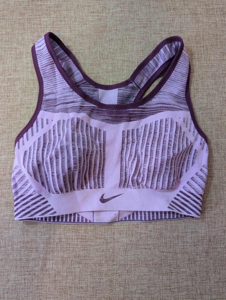 Nike Dri-FIT Pink Purple Sports Bra Women’s Size S Medium Support Racerback Gym