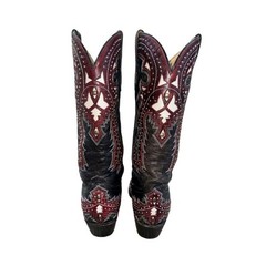 Womens Corral Vintage Collector’s Boots Size 8.5 Black and Red Studded