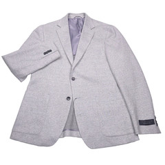 Bloomingdales Jersey Unstructured Sport Coat Mens 46R Gray Linen Blazer Jacket