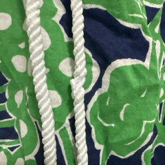 Lilly Pulitzer Women’s XS Green Blue White Floral V-Neck 3/4 Drawstring Dress