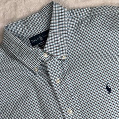 Ralph Lauren Button Down Shirt Mens XL Blue Preppy Plaid Custom Fit
