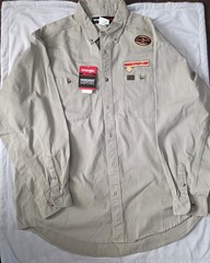 Wrangler RIGGS Workwear Room2Move Khaki Twill Cotton Work Shirt Men XXL