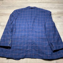Crown & Ivy Sport Coat Mens 52R Blue Windowpane Check Blazer Professional
