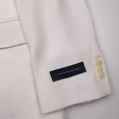 $295 Tommy Hilfiger Conrad Solid White Textured Blazer Jacket Mens Size 42R
