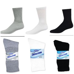Lot 6 Pairs Men’s Circulatory Diabetic Crew Socks Size 9-11 White