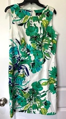 Ronni Nicole Dress Size 10 Sheath Green Aqua Floral Resort Cruise Quiet Money