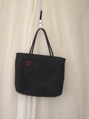 Vintage PRADA Tessuto Shoulder Bag Tote Black Nylon Double Shoulder Strap