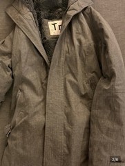 Tna Avoriaz Parka Women’s XS Gray Down Coat Water-Repellent Fur Trim Hood