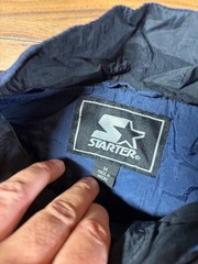 Vintage Starter Windbreaker Jacket M Blue Black 90s Streetwear Retro Sportswear