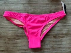 Victorias Secret Zuma Itsy Ruched Back Bikini Swim Bottom Shocking Pink L Nwt