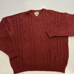 Vintage Birch Creek Sweater Mens XL Fisherman Wool Blend Made USA Thick