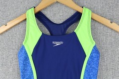 Speedo Youth Girls 1-piece Swimsuit XS 5/6 , S 7/8 , M 10 , Blue UPF 50+ NWT