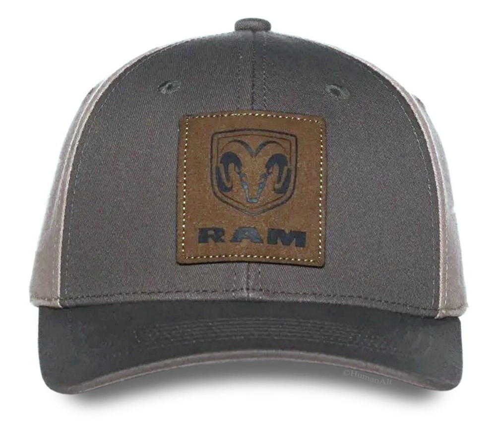 RAM Debossed Faux Leather Patch Cotton Twill Cap for Men
