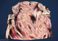 Jennifer Lopez Women’s S Chiffon Abstract Cap Sleeve Blouse Purple