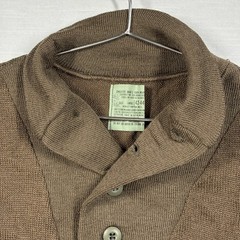 Vintage Military Henley Sweater L OD Green Wool Perfect Knitting Mills 1988 80s