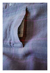 R13 26SS Reversible Shredded Seam Drop Neck Shirt purple multi/green Size S