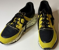 Steve Madden Barra Men’s Sz 10 Yellow Black Animal Print Sneakers Preowned Good