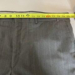 Towncraft 2 Piece Suit Mens 46R 40×29 Gray Striped Polyester Worsted Wool Pants