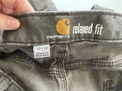 Carhartt Men’s Relaxed Fit Rigged Flex Gray Canvas Work Pants Stretch 42W