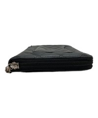 CHANEL Black Quilted Zip Around Wallet Coin Pocket Card Slots Auth