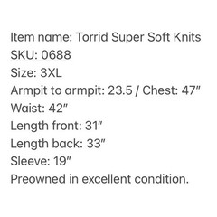 Torrid Super Soft Knits Babydoll Knit V-Neck Lace Flare Sleeve Top 3X Romantic