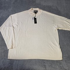 Murano Mens XL Sweater Cream Washable Silk Ribbed Mock Neck Long Sleeve Knit