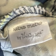 Thirty-One Paisley Tote Bag Blue Green White Zip Embroidered Initials