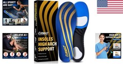 High Arch Support Insoles for Plantar Fasciitis Relief – Shock Absorbing Gel