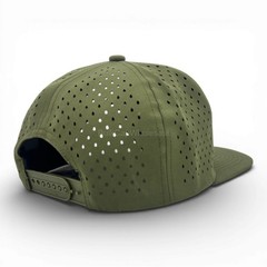 Men’s Snapback Hat Laser Vented 7 Panel Flat Brim Baseball Cap Adjustable