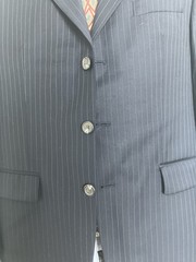 Lauren Ralph Lauren Pinstripe Wool Suit Jacket 40R 3-Button Half Canvas L&T