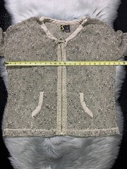 NWT Sportelle Crochet Zip Up Jacket Open Knit Beechwood Size Large $46 NEW