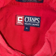 Chaps Ralph Lauren Mens XL Red Cotton Button Down Long Sleeve Crest Logo Shirt