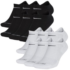 Nike Men’s Socks Everyday Plus Cushioned Athletic Training Dri-Fit No-Show Socks