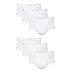 Hanes Briefs 6-Pack Men’s Tagless Underwear White ComfortSoft Waistband Wicking