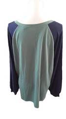 BELLE KIM GRAVEL XL GREEN PULLOVER TOP LONG SLVS ROUND NECK POLY/RAYON/SPNDX