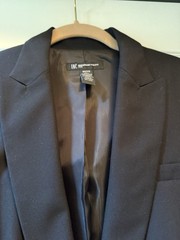 INC International Concepts Black Polyester Blend One Button Blazer-Size 8 Petite