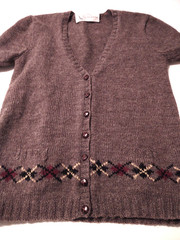 THE BARDON CO. Cardigan 100% SHETLAND Wool (M) Sweater HAND KNITTED IN SCOTLAND