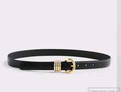Madewell Women’s Black Skinny Fashion Belt, Gold Buckle, Adjustable, XS