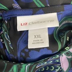 Liz Claiborne Women’s XXL Paisley Print Sheer Blouse Long Sleeve Lightweight