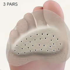 3Pairs Soft Shock-Absorbing Forefoot Pads,Self-Adhesive Half-Insoles for Sandals