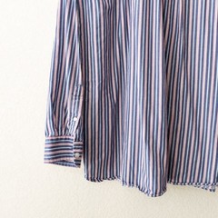 Chaps Button Down Shirt XL Red White Blue Stripe Cotton Preppy Classic Long Slee