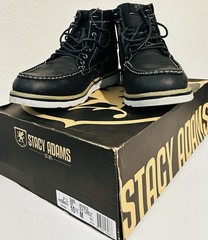 Stacy Adams Men’s Black Leather Chukka Ankle Boots Lace-Up Moc Toe US 10.5
