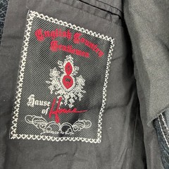 VTG Y2K Hause of Howe Corduroy Paisley Blazer Jacket Men 38 Skull Crown Gothic