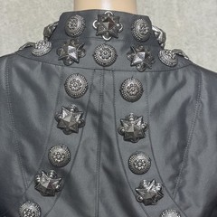 New Burberry Prorsum 2008 Runway Warrior Stud Jacket Trench Coat US 6 8 / IT 44