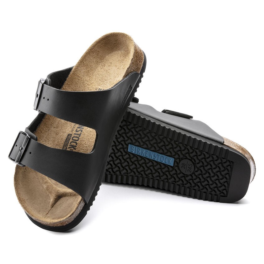 BIRKENSTOCK ARIZONA SL BLACK REGULAR/WIDE WIDTH SUPER GRIP PROFESSIONAL OCCUPATI