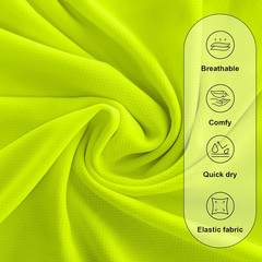 Hi Vis Shirts for Men & Women, Short Sleeve Class 3 High Visibility Safety Shirt