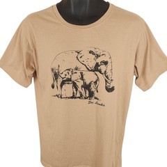 Sri Lanka T Shirt Mens Size Medium Beige Elephants Travel Destination Tee