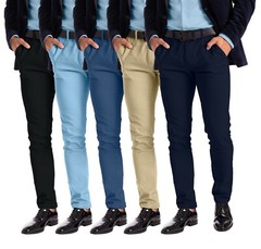 Men’s Stretch Dress Pants Slim Fit Skinny Chino Pants
