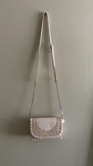 Steve Madden Woven Straw Bag With Silver Interchangeable Chain Strap