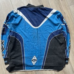 VTG 90s Fox Racing RS Single Stitch AOP Graphic Racing Mock Neck Jersey Sz XL